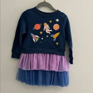 NWOT Space-Themed Navy and Purple Kids Casual Dress